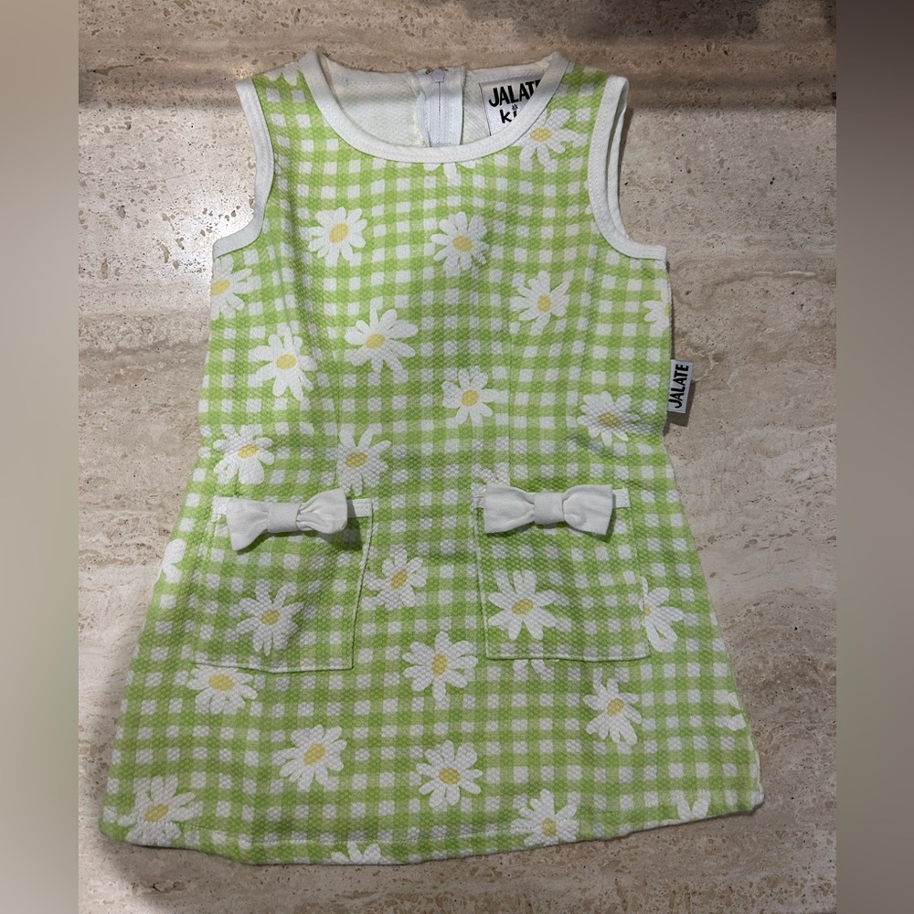 2T CHECKERED DRESS WITH DAISY